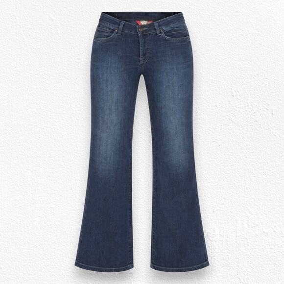 Lucky Brand Denim - Y2K Lucky Brand Dark Wash Easy Rider Crop Mid Rise Wide Leg Jeans Size 6 / 28